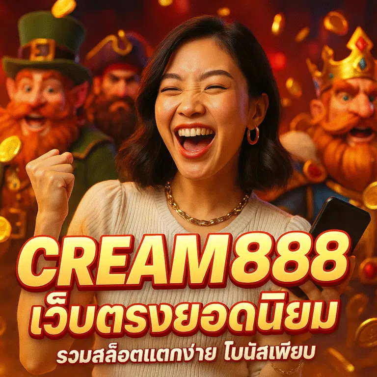 CREAM888 เว็บตรงยอดนิยม รวมสล็อตแตกง่าย โบนัสเพียบ